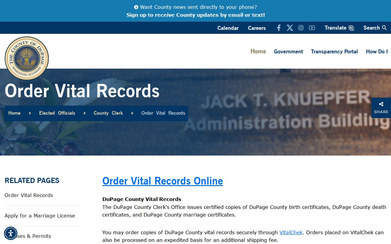 Carol Stream residents directory DuPage vital records