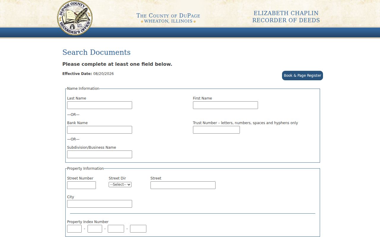 Carol Stream residents directory DuPage Recorder deed index