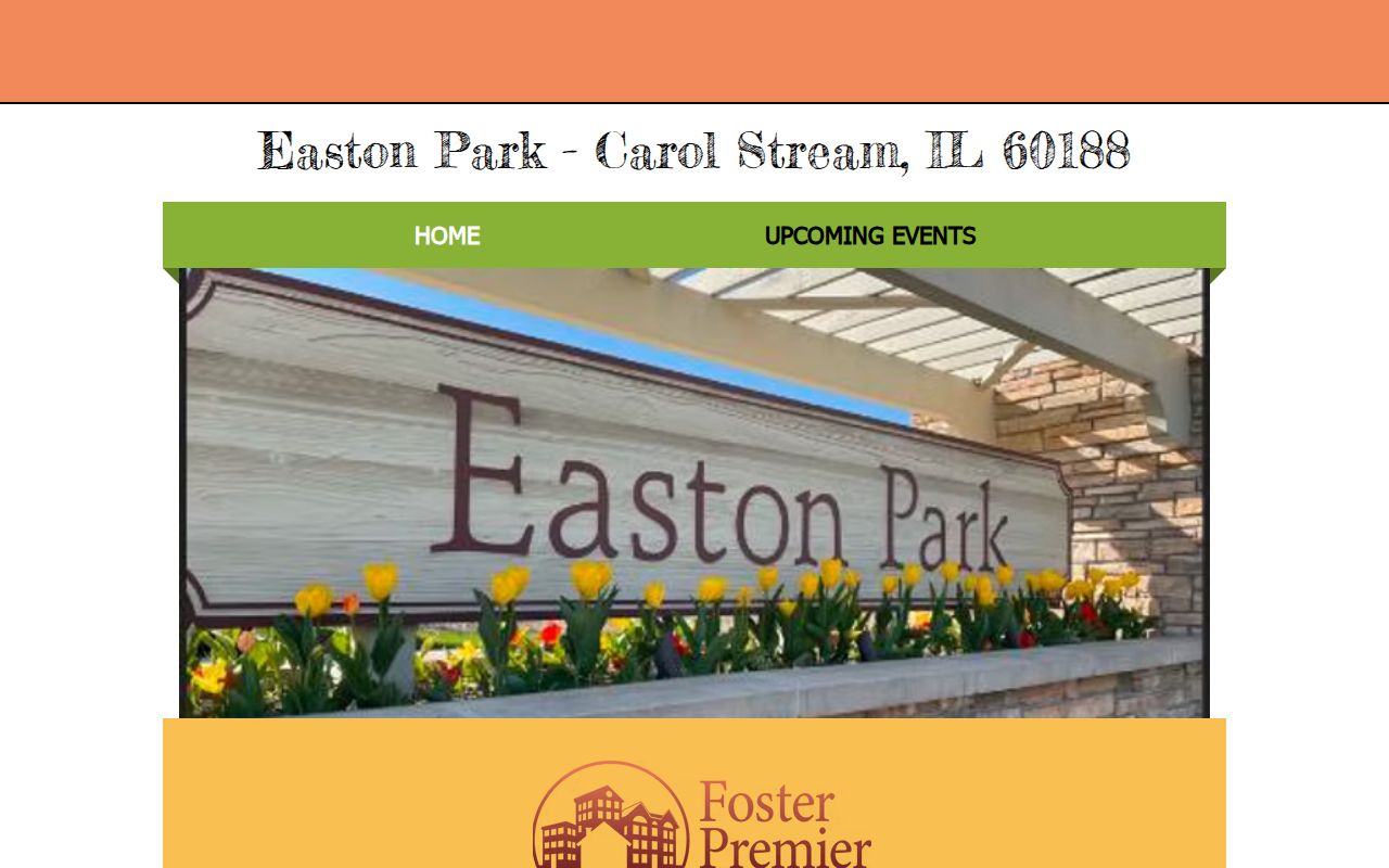 Easton Park HOA page used for Carol Stream neighborhood context